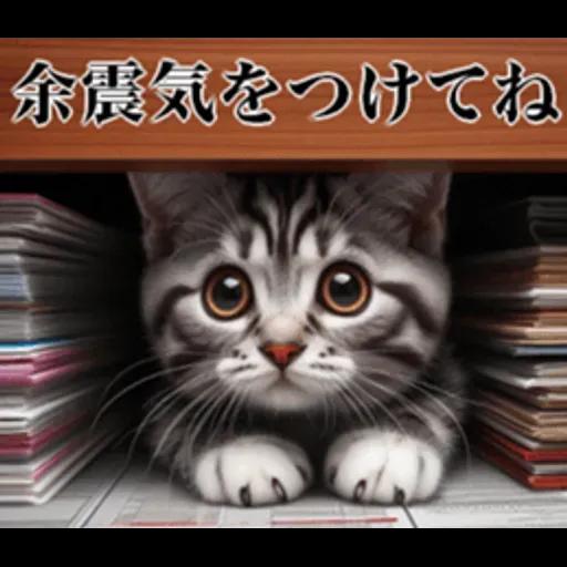 地震の時に使える猫スタンプ
