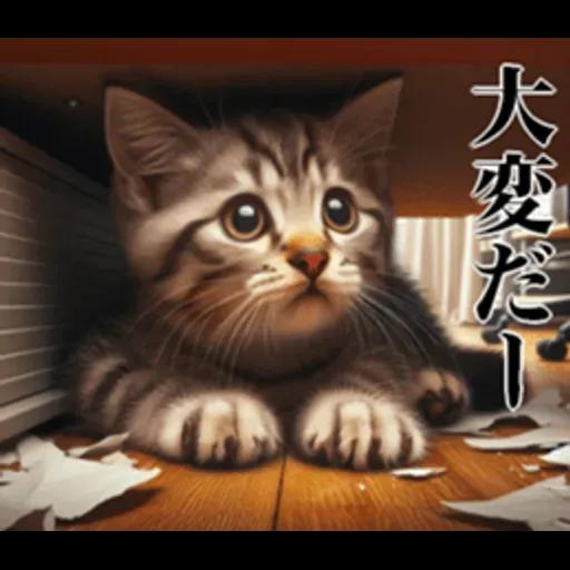 地震の時に使える猫スタンプ