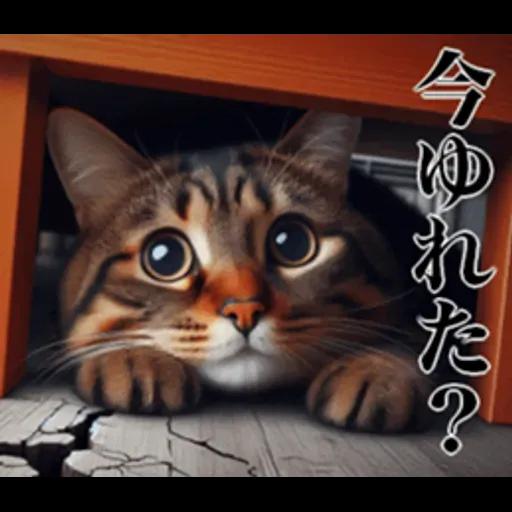 地震の時に使える猫スタンプ
