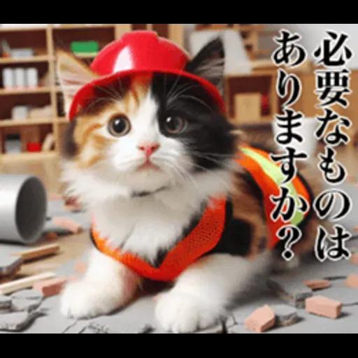 地震の時に使える猫スタンプ