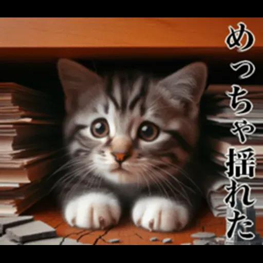 地震の時に使える猫スタンプ