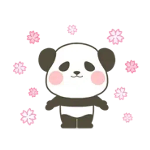 ぽってりパンダの動く春スタンプ