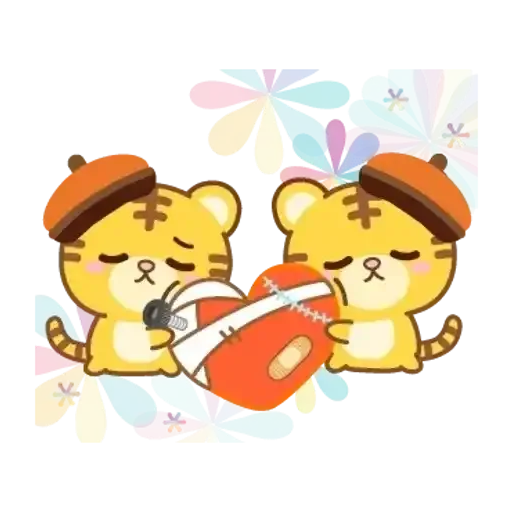 大人のためのねこ動く花畑トラ(虎）まみれ