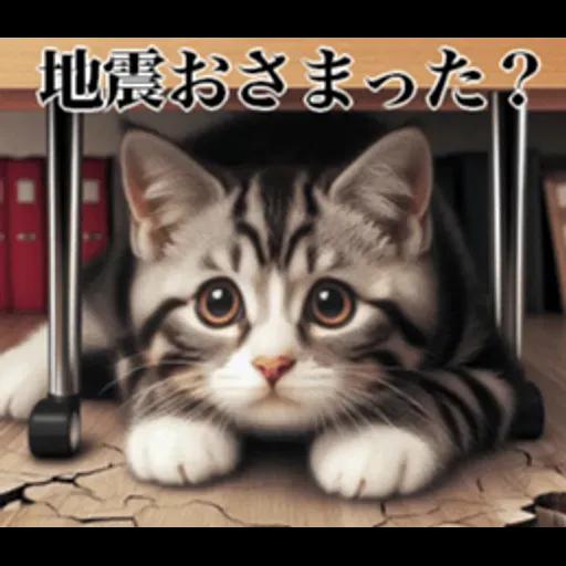 地震の時に使える猫スタンプ