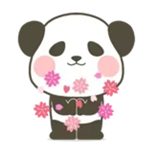 ぽってりパンダの動く春スタンプ