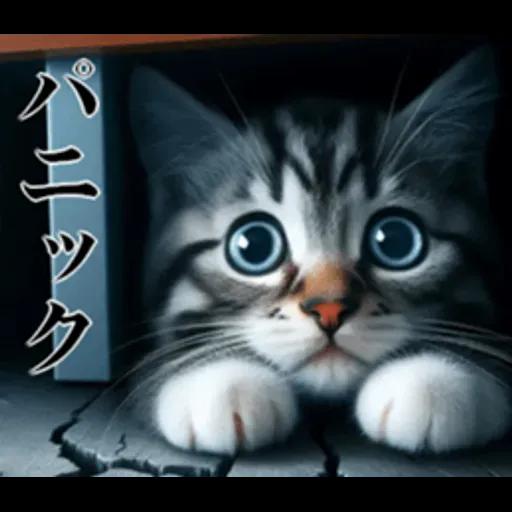 地震の時に使える猫スタンプ