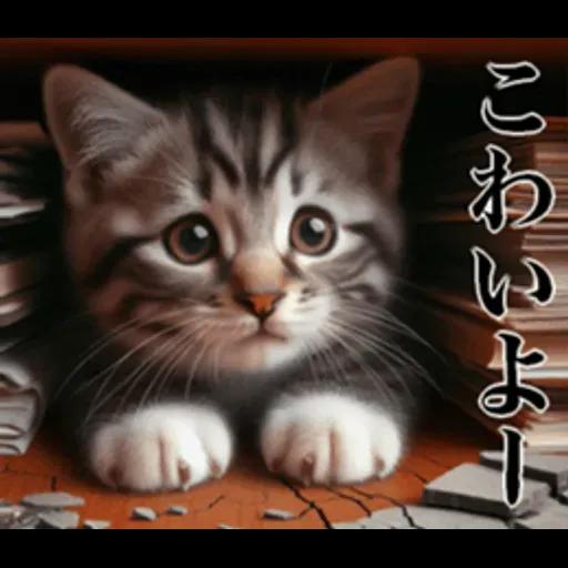 地震の時に使える猫スタンプ
