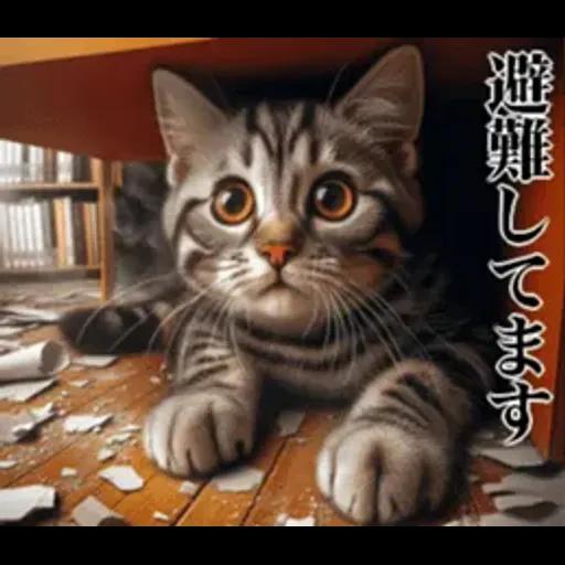 地震の時に使える猫スタンプ
