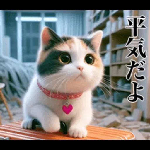 地震の時に使える猫スタンプ