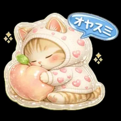 ぷっくりにゃん♡大人かわいいシール風