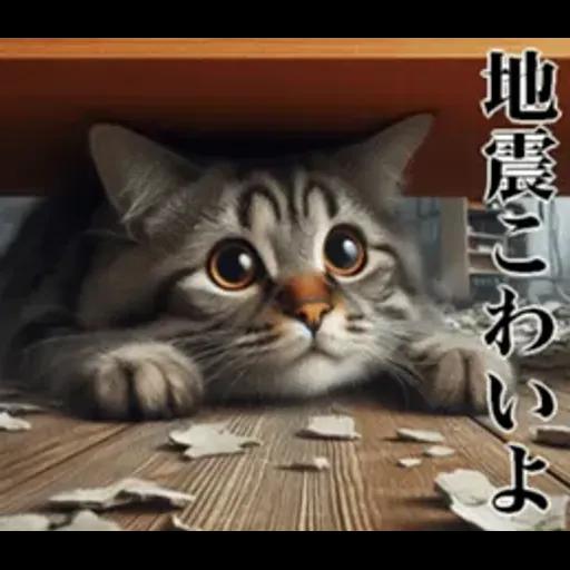 地震の時に使える猫スタンプ