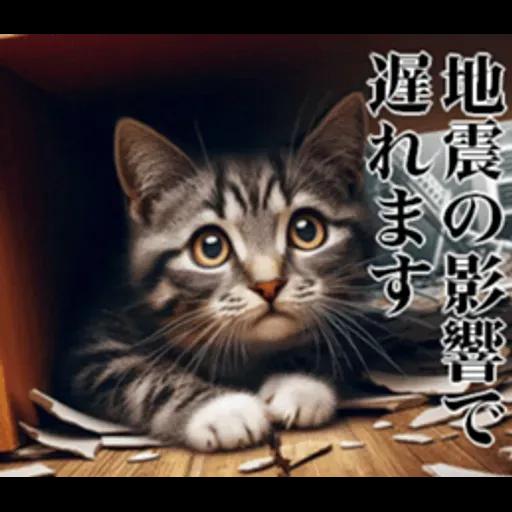 地震の時に使える猫スタンプ