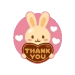 動くチョコうさぎの気持ちを伝えるスタンプ