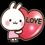 うさぎさん ハートがいっぱい日常スタンプ