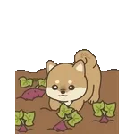 飛びだす♪秋のぽてぽて子柴犬スタンプ