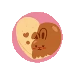 動くチョコうさぎの気持ちを伝えるスタンプ