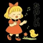 赤いドレスを着たかわいい女の子