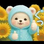 可愛い子熊 キュートな氷の服 思いやり 夏