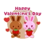動くチョコうさぎの気持ちを伝えるスタンプ