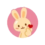 動くチョコうさぎの気持ちを伝えるスタンプ