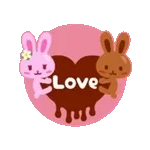 動くチョコうさぎの気持ちを伝えるスタンプ