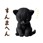 関西弁♡動く猫ぬいの家族連絡(黒猫)