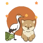 飛びだす♪秋のぽてぽて子柴犬スタンプ