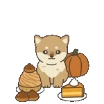 飛びだす♪秋のぽてぽて子柴犬スタンプ