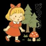 赤いドレスを着たかわいい女の子