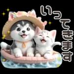 夏 猛暑 酷暑♡シベリアンハスキーとネコ