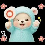 可愛い子熊 キュートな氷の服 思いやり 夏