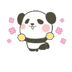 ぽってりパンダの動く春スタンプ