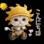 スコティッシュ猫 可愛い日常 太陽帽 敬語