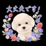 大人かわいい♡いぬと花のスタンプ