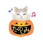 動く！ふわふわ猫たちのハロウィンスタンプ