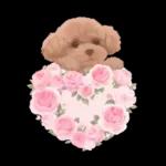 大人かわいい♡いぬと花のスタンプ