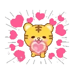 大人のためのねこ動く花畑トラ(虎）まみれ