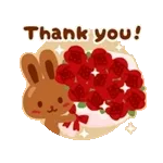動くチョコうさぎの気持ちを伝えるスタンプ