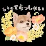 大人かわいい♡いぬと花のスタンプ