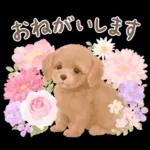 大人かわいい♡いぬと花のスタンプ