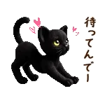 関西弁♡動く猫ぬいの家族連絡(黒猫)