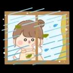おだんごちゃん。梅雨に使えるスタンプ。