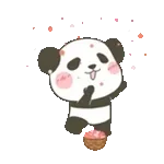 ぽってりパンダの動く春スタンプ