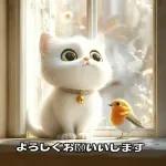 かわいい子猫があなたに挨拶します