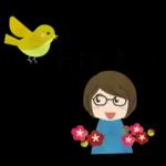 眼鏡女子の春スタンプ