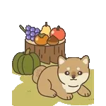 飛びだす♪秋のぽてぽて子柴犬スタンプ