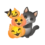 動く！ふわふわ猫たちのハロウィンスタンプ