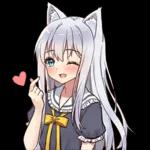 상냥한 하얀고양이 소녀