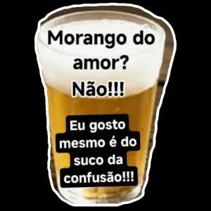 Morango do amor? Não!!! Eu gosto mesmo é do suco da confusão!!! - getsticker.com