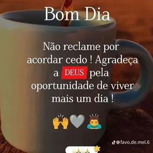 Bom Dia Não reclame por acordar cedo! Agradeça a DEUS pela oportunidade de viver mais um dia! @favo.de.mel.6 - getsticker.com